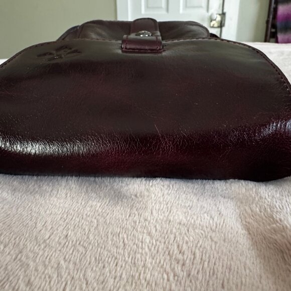 Patricia Nash Lari Small Plum Distressed Leather Crossbody Purse - Picture 8 of 12